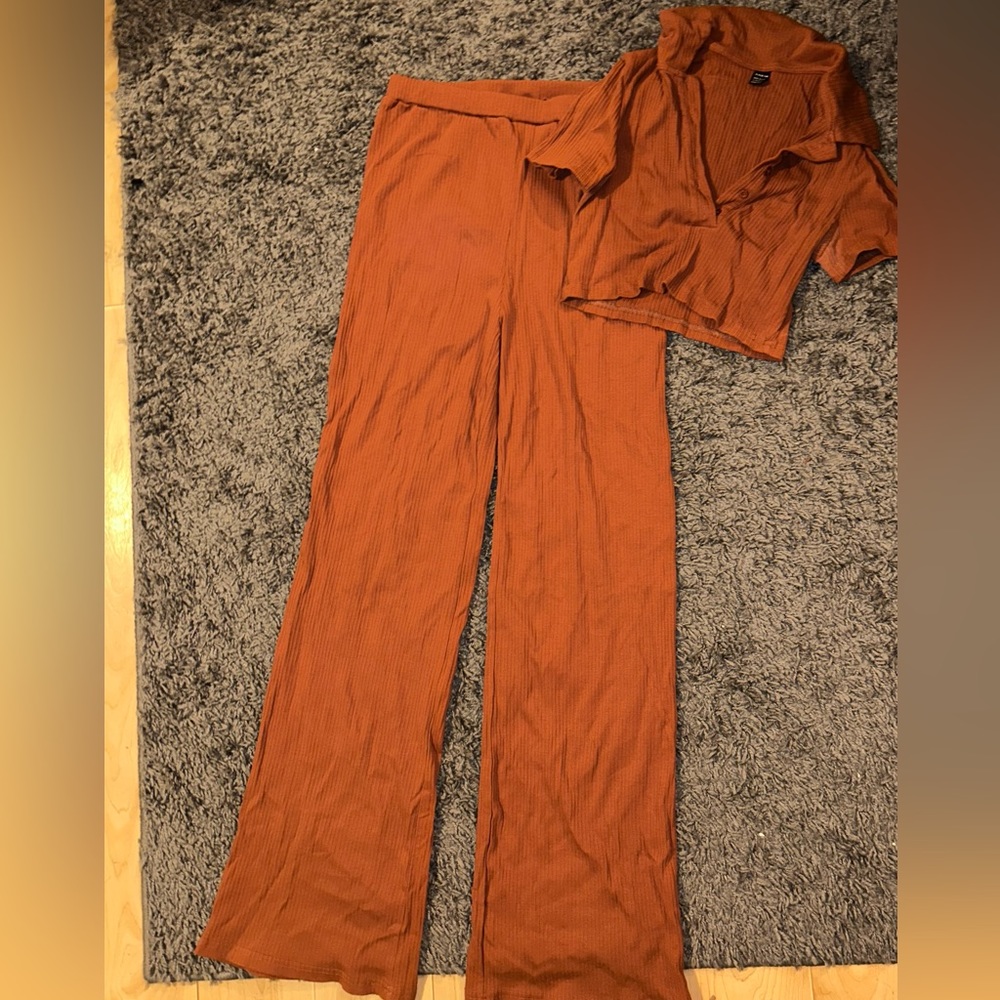 2 piece burnt orange set